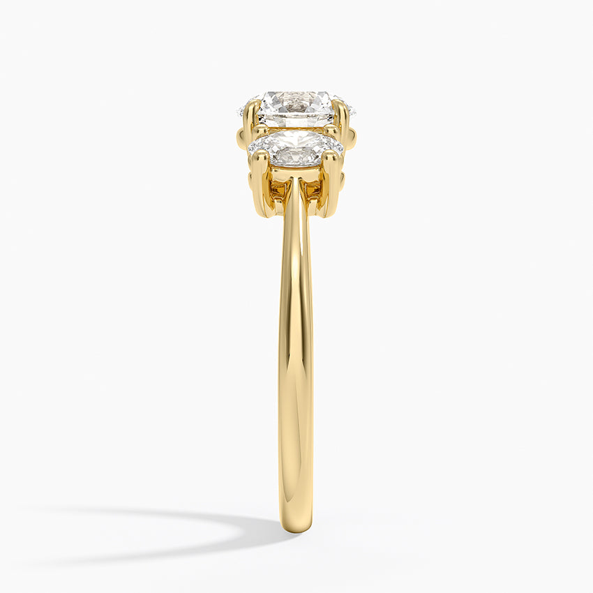 Oval-Cut Three Stone Diamond Ring (1/2 ct. tw.) Yellow Gold 18k Round Engagement Ring