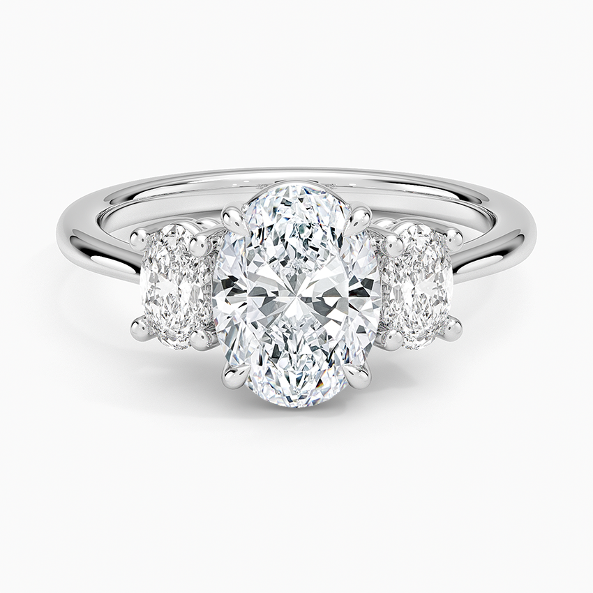 Oval-Cut Three Stone Diamond Ring (1/2 ct. tw.) Platinum Oval Engagement Ring