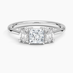 Oval-Cut Three Stone Diamond Ring (1/2 ct. tw.) Platinum Princess Engagement Ring
