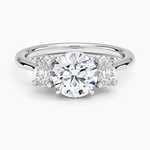 Oval-Cut Three Stone Diamond Ring (1/2 ct. tw.) Platinum Round Engagement Ring