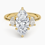 Oval-Cut Three Stone Diamond Ring (1/2 ct. tw.) Yellow Gold 18k Marquise Engagement Ring