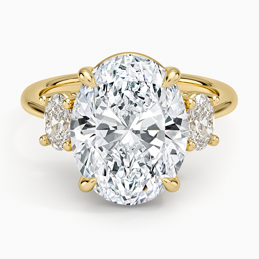 Oval-Cut Three Stone Diamond Ring (1/2 ct. tw.) Yellow Gold 18k Oval Engagement Ring
