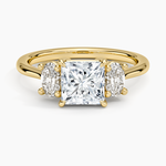 Oval-Cut Three Stone Diamond Ring (1/2 ct. tw.) Yellow Gold 18k Princess Engagement Ring
