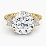 Oval-Cut Three Stone Diamond Ring (1/2 ct. tw.) Yellow Gold 18k Round Engagement Ring
