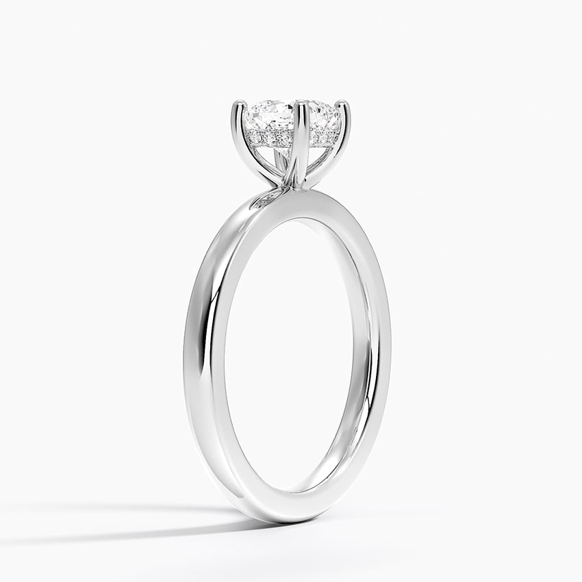 Sydney Perfect Fit Hidden Halo 2mm Diamond Ring Platinum Cushion Engagement Ring