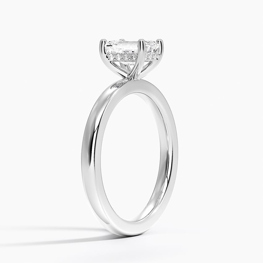 Sydney Perfect Fit Hidden Halo 2mm Diamond Ring Platinum Emerald Engagement Ring