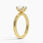 Sydney Perfect Fit Hidden Halo 2mm Diamond Ring Yellow Gold 18k Emerald Engagement Ring