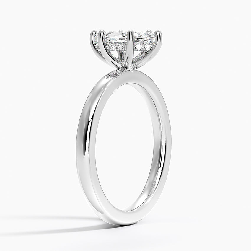 Sydney Perfect Fit Hidden Halo 2mm Diamond Ring Platinum Marquise Engagement Ring