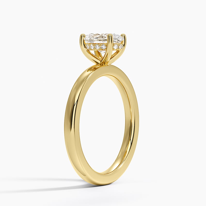 Sydney Perfect Fit Hidden Halo 2mm Diamond Ring Yellow Gold 18k Oval Engagement Ring