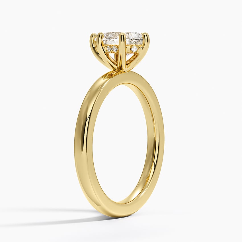 Sydney Perfect Fit Hidden Halo 2mm Diamond Ring Yellow Gold 18k Pear Engagement Ring