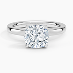 Sydney Perfect Fit Hidden Halo 2mm Diamond Ring Platinum Cushion Engagement Ring