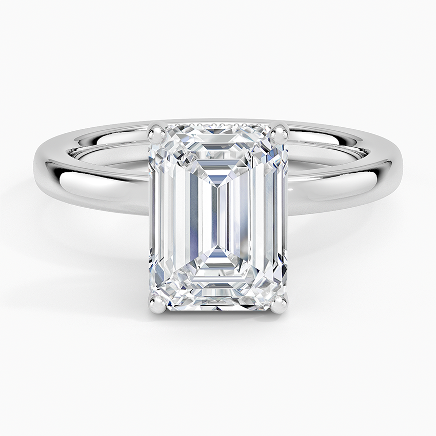 Sydney Perfect Fit Hidden Halo 2mm Diamond Ring Platinum Emerald Engagement Ring