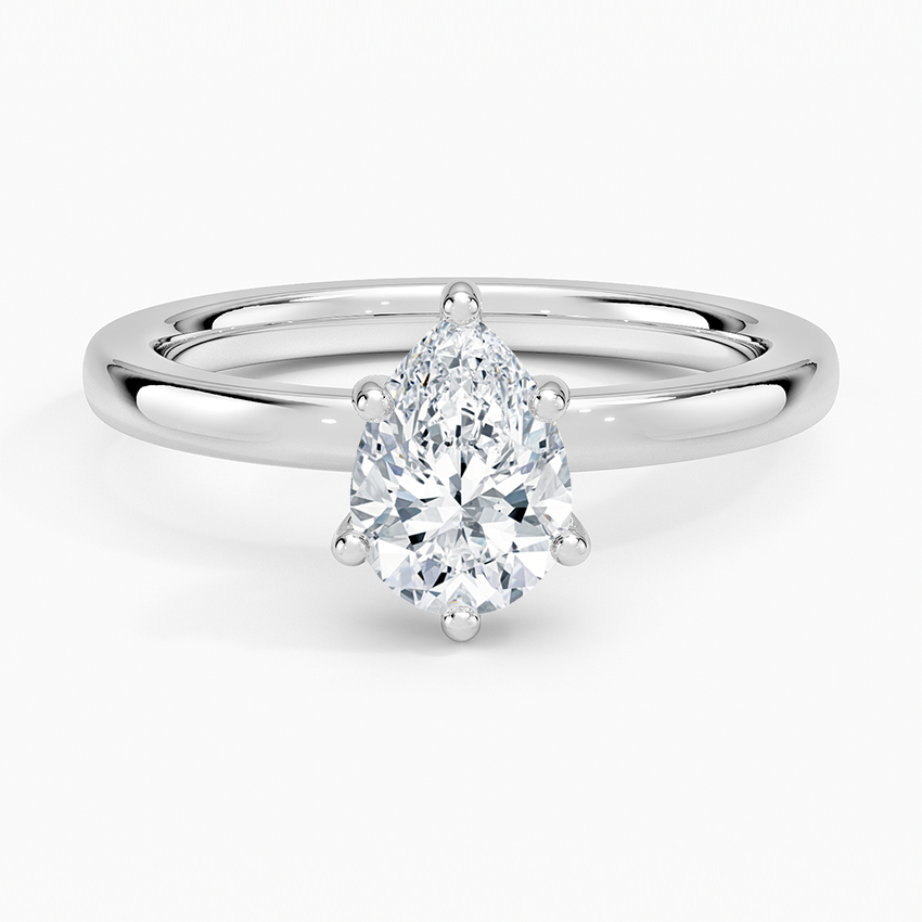 Sydney Perfect Fit Hidden Halo 2mm Diamond Ring Platinum Pear Engagement Ring