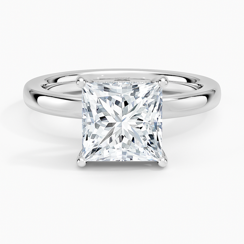 Sydney Perfect Fit Hidden Halo 2mm Diamond Ring Platinum Princess Engagement Ring