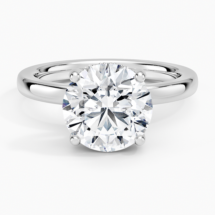 Sydney Perfect Fit Hidden Halo 2mm Diamond Ring Platinum Round Engagement Ring