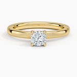 Sydney Perfect Fit Hidden Halo 2mm Diamond Ring Yellow Gold 18k Cushion Engagement Ring