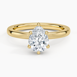 Sydney Perfect Fit Hidden Halo 2mm Diamond Ring Yellow Gold 18k Pear Engagement Ring