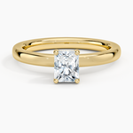 Sydney Perfect Fit Hidden Halo 2mm Diamond Ring Yellow Gold 18k Radiant Engagement Ring