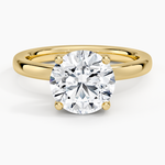 Sydney Perfect Fit Hidden Halo 2mm Diamond Ring Yellow Gold 18k Round Engagement Ring