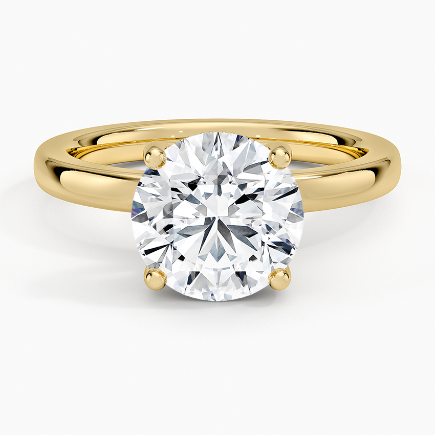 Sydney Perfect Fit Hidden Halo 2mm Diamond Ring Yellow Gold 18k Round Engagement Ring