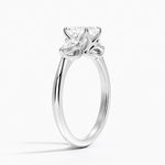 Fleur Three Stone Diamond Ring Platinum Asscher Engagement Ring