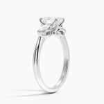 Fleur Three Stone Diamond Ring Platinum Oval Engagement Ring