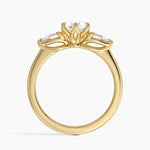 Fleur Three Stone Diamond Ring Yellow Gold 18k Pear Engagement Ring