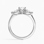 Fleur Three Stone Diamond Ring Platinum Radiant Engagement Ring