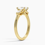 Fleur Three Stone Diamond Ring Yellow Gold 18k Radiant Engagement Ring