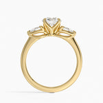 Fleur Three Stone Diamond Ring Yellow Gold 18k Round Engagement Ring