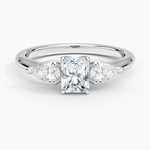 Fleur Three Stone Diamond Ring Platinum Radiant Engagement Ring
