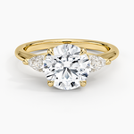 Fleur Three Stone Diamond Ring Yellow Gold 18k Round Engagement Ring