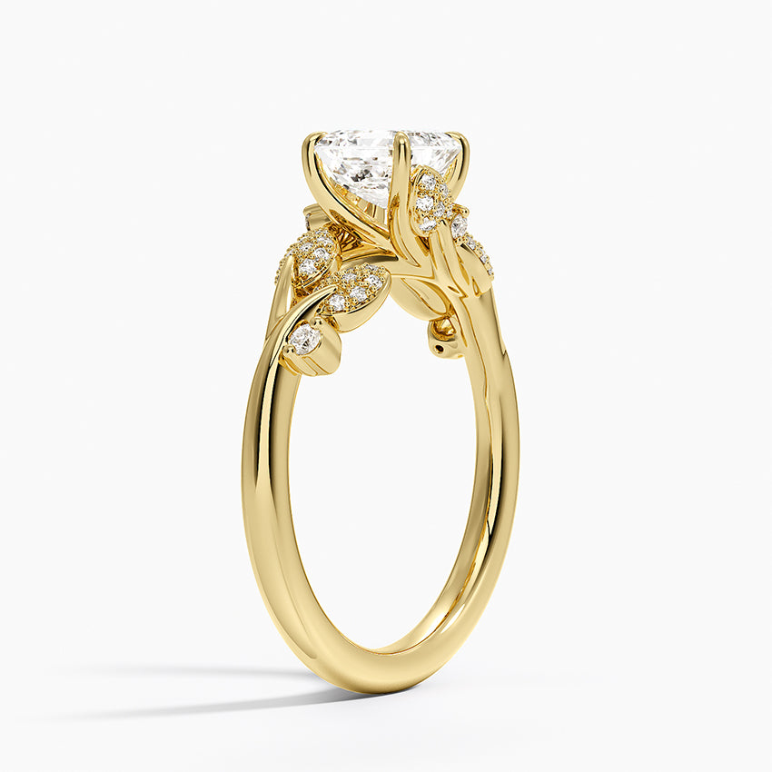 Canopy Diamond Ring Yellow Gold 18k Asscher Engagement Ring