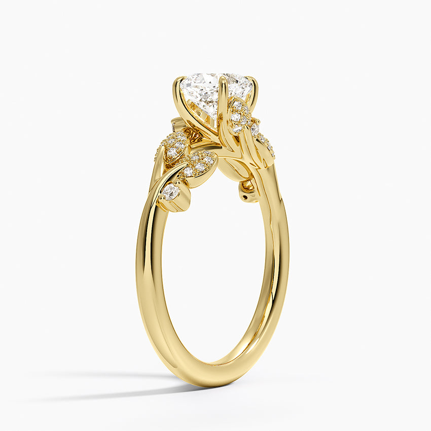 Canopy Diamond Ring Yellow Gold 18k Cushion Engagement Ring