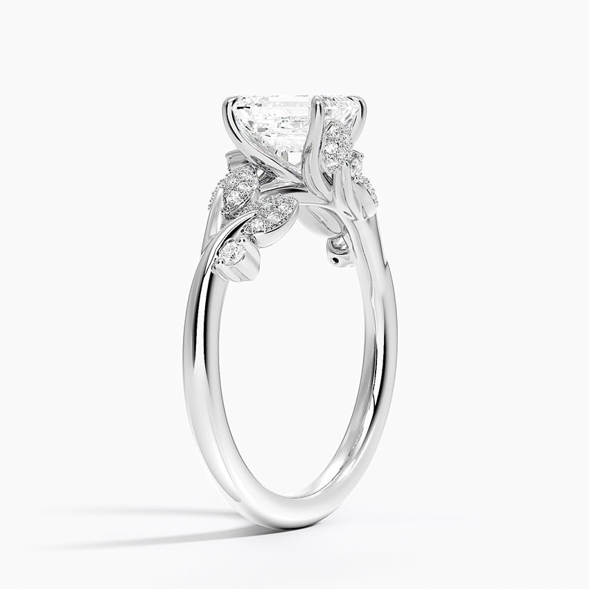 Canopy Diamond Ring Platinum Emerald Engagement Ring