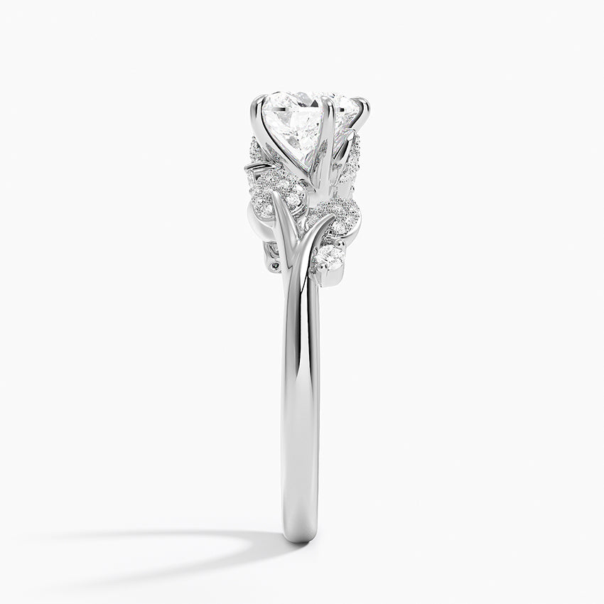 Canopy Diamond Ring Platinum Heart Engagement Ring