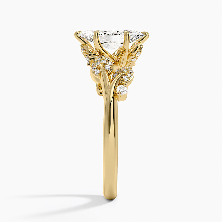 Canopy Diamond Ring Yellow Gold 18k Marquise Engagement Ring