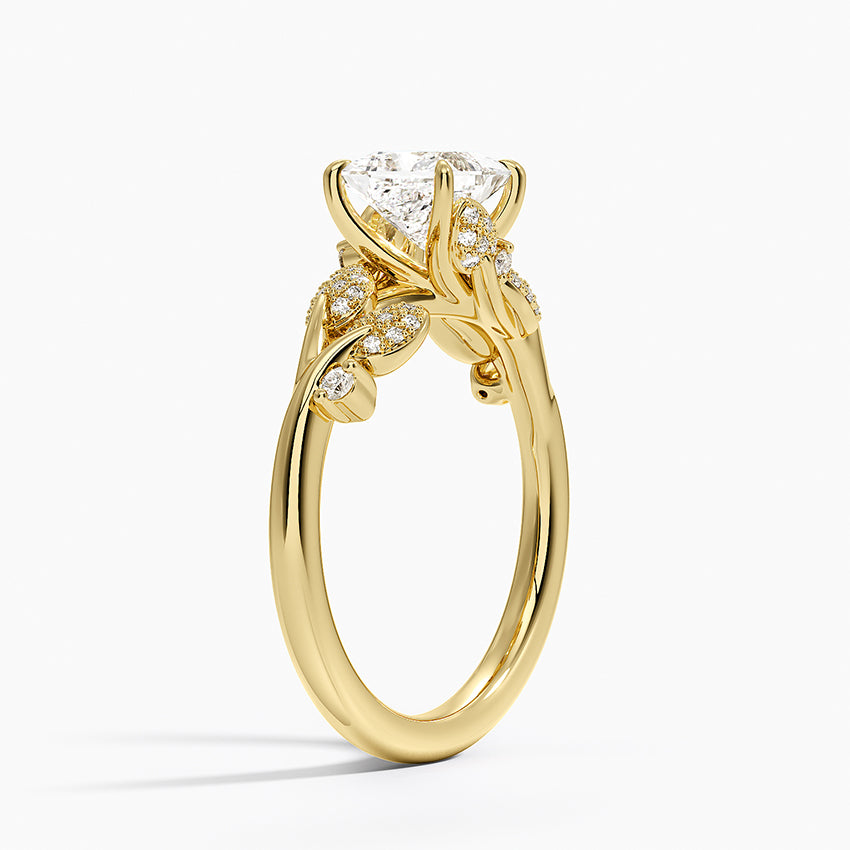 Canopy Diamond Ring Yellow Gold 18k Princess Engagement Ring