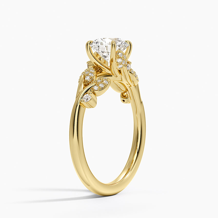 Canopy Diamond Ring Yellow Gold 18k Round Engagement Ring