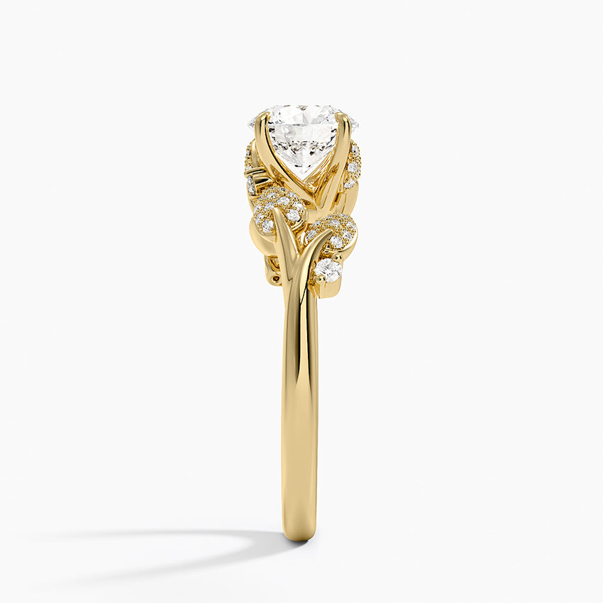 Canopy Diamond Ring Yellow Gold 18k Round Engagement Ring
