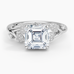 Canopy Diamond Ring Platinum Asscher Engagement Ring