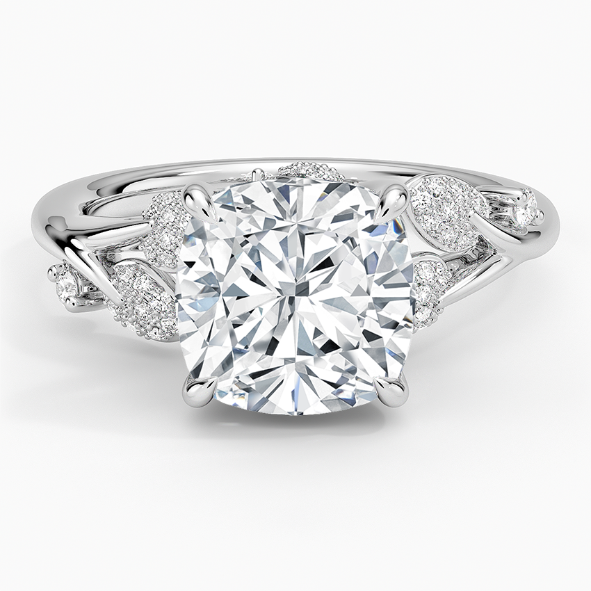 Canopy Diamond Ring Platinum Cushion Engagement Ring