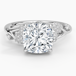 Canopy Diamond Ring Platinum Cushion Engagement Ring