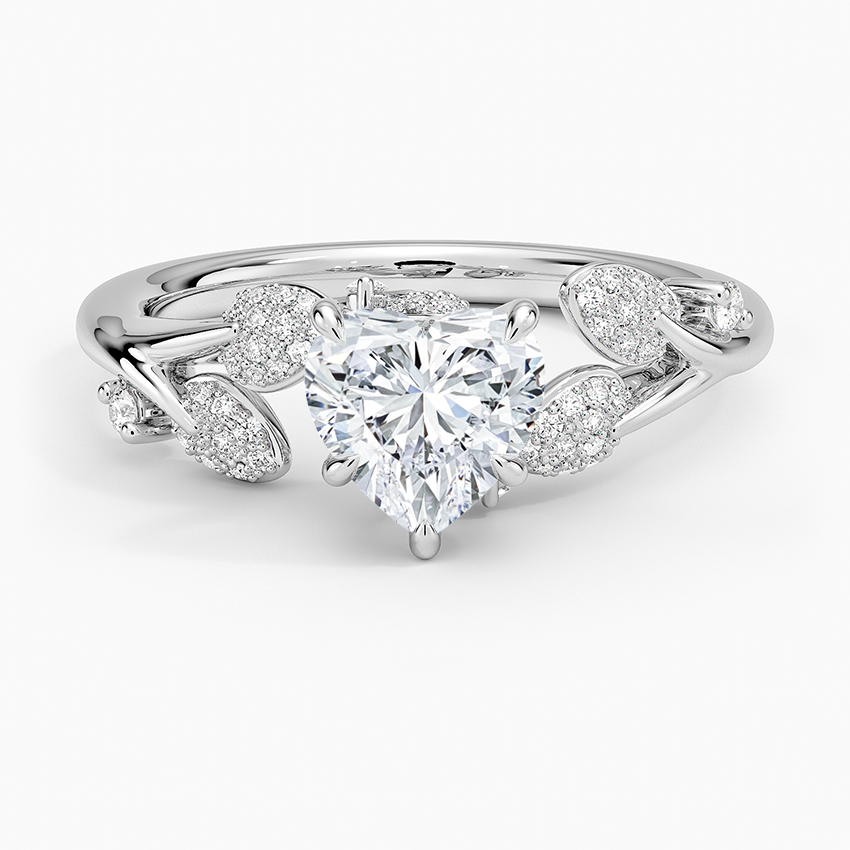 Canopy Diamond Ring Platinum Heart Engagement Ring