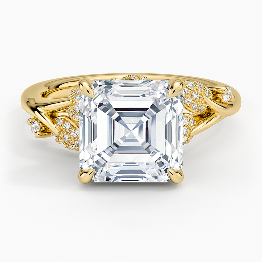 Canopy Diamond Ring Yellow Gold 18k Asscher Engagement Ring