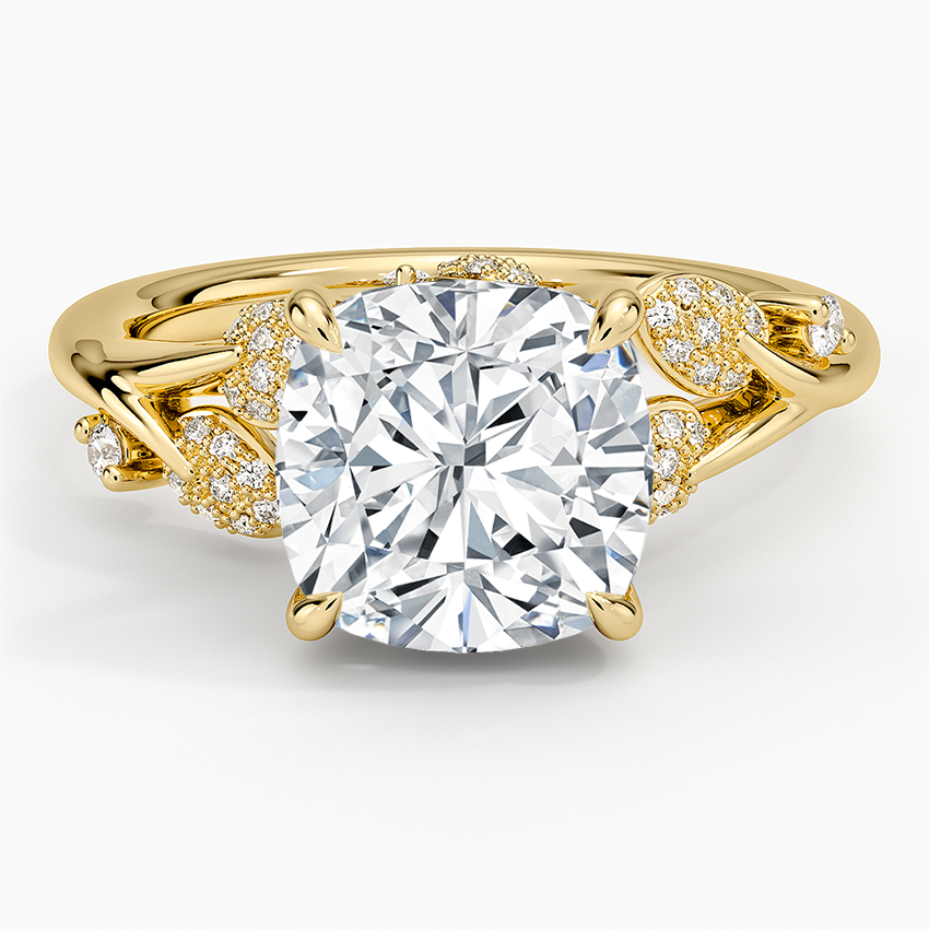 Canopy Diamond Ring Yellow Gold 18k Cushion Engagement Ring