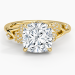 Canopy Diamond Ring Yellow Gold 18k Cushion Engagement Ring