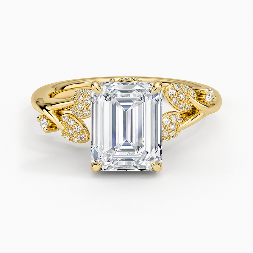 Canopy Diamond Ring Yellow Gold 18k Emerald Engagement Ring