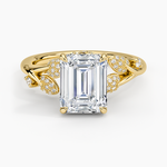 Canopy Diamond Ring Yellow Gold 18k Emerald Engagement Ring