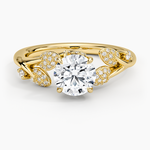 Canopy Diamond Ring Yellow Gold 18k Round Engagement Ring